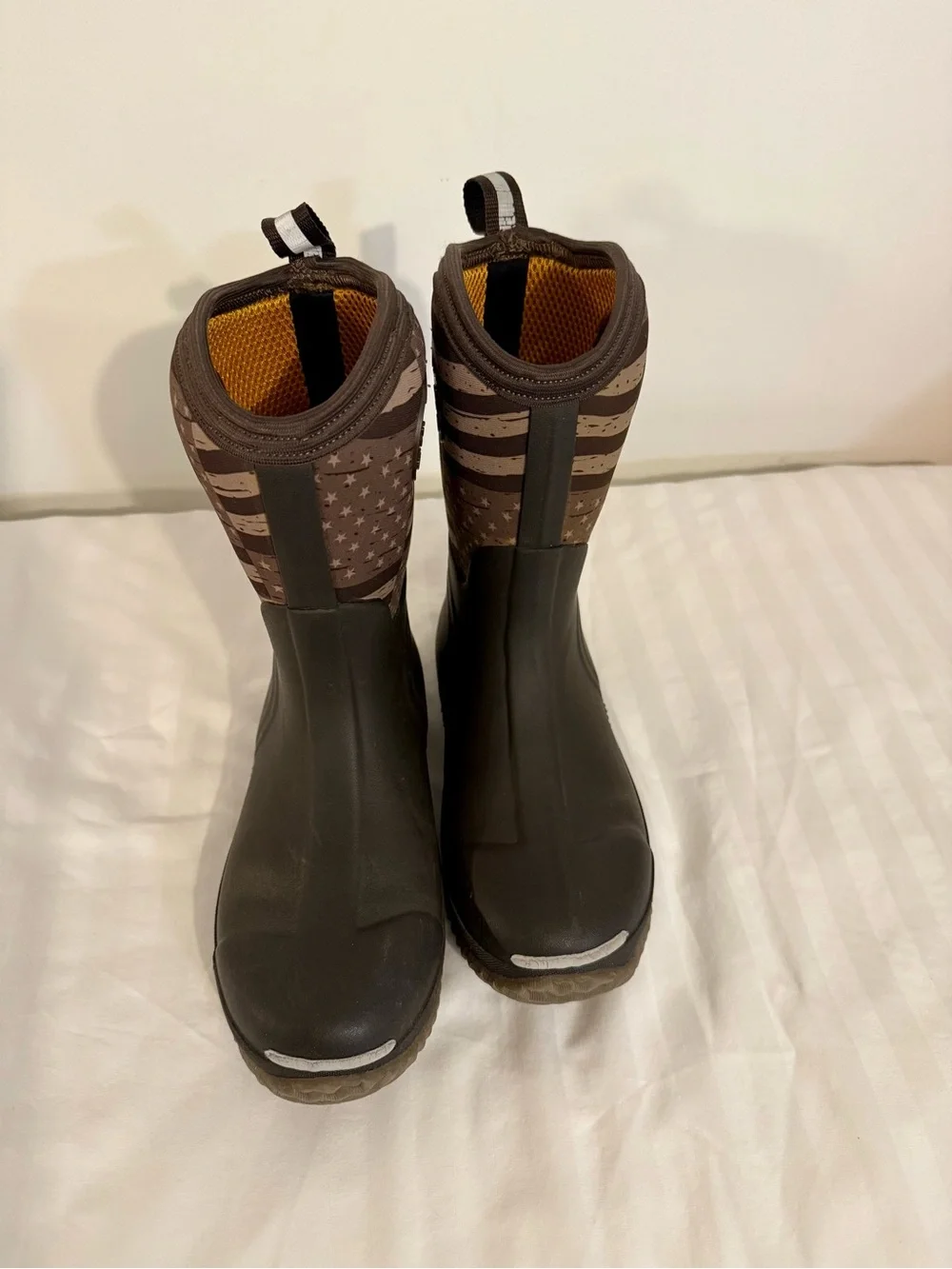 Kids' Brown Flag-Pattern Rain & Snow Boots